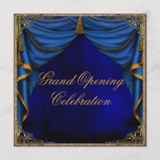 Royal Blue Gold Corporate Business Grand Opening Kaart