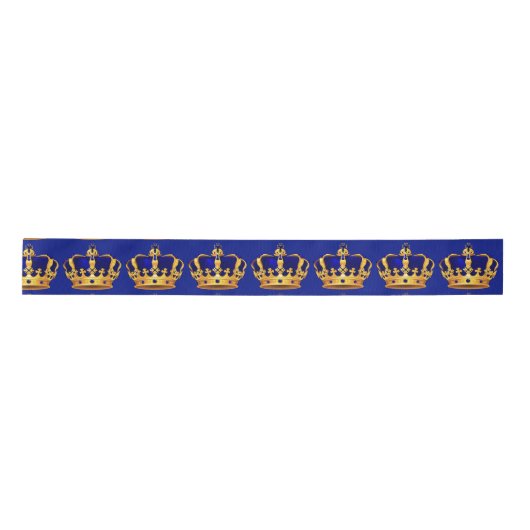 Royal Blue Gold Crown Fancy Prince Lint (Voorkant)