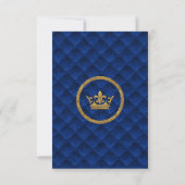 Royal Blue Gold Crown Mariage Numéro de Table 8 (Dos)