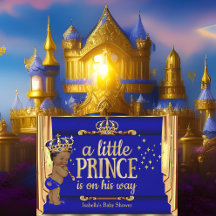 Royal Blue Gold Drapes Prince Baby shower Etnic