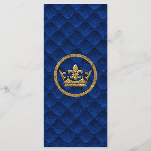 Royal Blue Gold Drapes Scroll Menu Mariage (Dos)