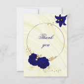 royal blue gold floral bedankkaart (Voorkant)