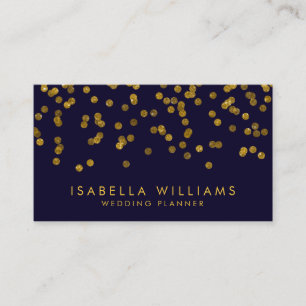 Royal Blue & Gold Foil Confetti Visitekaartje