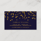 Royal Blue & Gold Foil Confetti Visitekaartje (Achterkant)