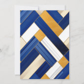 Royal Blue + Gold Foto Afstuderen Aankondiging (Achterkant)