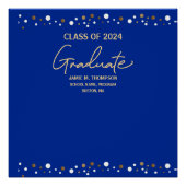 Royal Blue Gold Klasse van 2024 Custom Perfect Poster (Voorkant)
