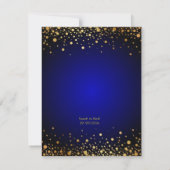 Royal Blue Gold Popular Faire-part de mariage (Dos)