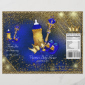 Royal Blue Gold Prince Baby shower Chip Bag Flyer (Voorkant)