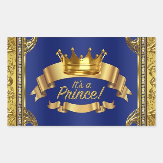 Royal Blue Gold Prince Bouteille d'eau Étiquettes (Devant)