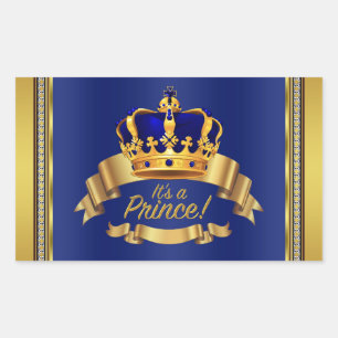 Royal Blue Gold Prince Étiquette bouteille d'eau