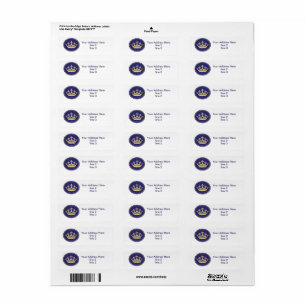 Royal Blue Gold Prince Étiquettes de adresse