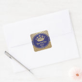 Royal Blue Gold Prince King Label Sticker (Envelop)