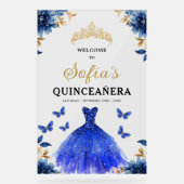Royal Blue Gold Princess Quinceañera Bienvenue (Recto)