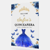 Royal Blue Gold Princess Quinceañera Bienvenue (Angle)