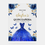 Royal Blue Gold Princess Quinceañera Bienvenue (Recto)
