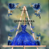 Royal Blue Gold Princess Quinceañera Bienvenue (Neutre)