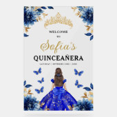 Royal Blue Gold Princess Quinceañera Bienvenue (Recto)