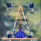 Royal Blue Gold Princess Quinceañera Welkom Acryl Bord (Neutraal)