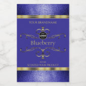 Royal Blue Gold Produit Étiquette Parties scintill (Étiquettes simples)