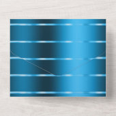 Royal Blue Gold Ribbon Wedding All In One Uitnodiging (Achterkant)