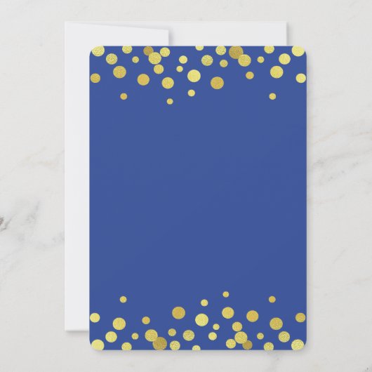 Royal Blue Gold script Graduation Carte d'invitati (Dos)