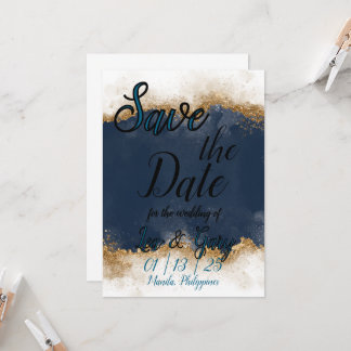 Royal Blue & Gold Stardust Enregistrer la carte Da