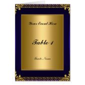 Royal Blue Gold Table Placement Kaart Menu (Voorkant)
