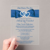 Royal Blue, Gray Love Hearts Wedding Invitation (In situ (ordinateur de poche))