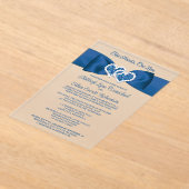 Royal Blue, Gray Love Hearts Wedding Invitation (Poser)
