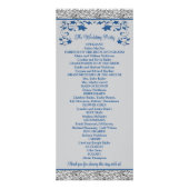 Royal Blue, Grey Love Hearts Programme de mariage (Dos)