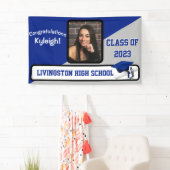 Royal Blue, Grey & White Afstuderen Spandoek (Insitu)