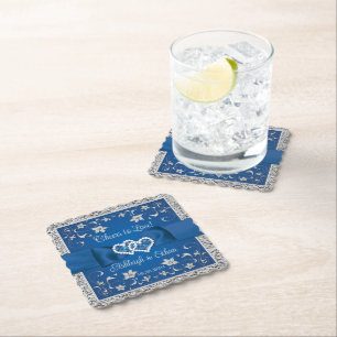 Royal Blue, Grijs Proost op Liefde! Kartonnen Onderzetters