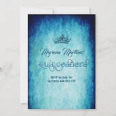 Royal blue  hand fan tiara Quince Kaart (Achterkant)