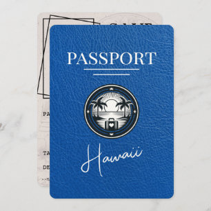 Royal Blue Hawaii Passport Bewaar de datum Save The Date
