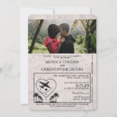 Royal Blue Hawaii Passport Wedding Invitation Kaart (Voorkant)