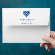 Royal Blue Heart Faire-part de mariage
