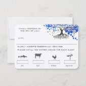 Royal Blue Heart Leaf Tree Mason Jar Menu Choix (Devant)