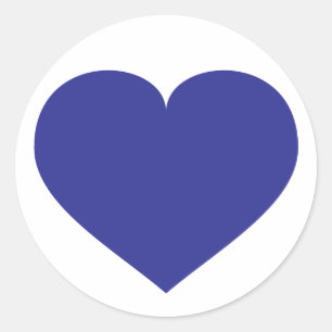 Royal Blue Heart Ronde Sticker