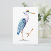 Royal Blue Heron Bedankkaart (Staand voorkant)