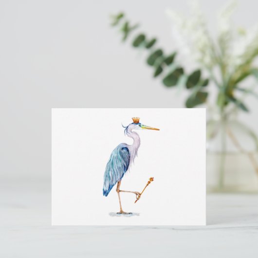 Royal Blue Heron Briefkaart (Staand voorkant)