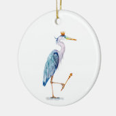 Royal Blue Heron Keramisch Ornament (Links)
