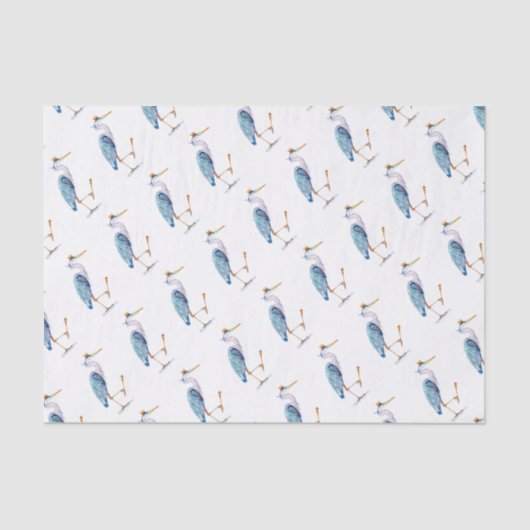 Royal Blue Heron Tissuepapier (Voorkant)