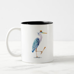 Royal Blue Heron Tweekleurige Koffiemok