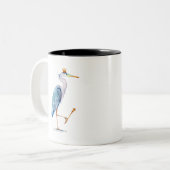 Royal Blue Heron Tweekleurige Koffiemok (Voorkant links)