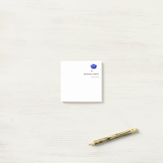 Royal Blue High School Gepersonaliseerd Afstuderen Post-it® Notes (Op bureau)