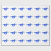 Royal Blue Horse Racing Cadeaupapier (Vlak)