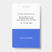 Royal Blue Hospital Employee Bar Code ID Badge (Achterkant)