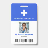Royal Blue Hospital Employee Bar Code ID Badge (Voorzijde)