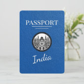 Royal Blue India Passport Bewaar de datum Save The Date (Staand voorkant)