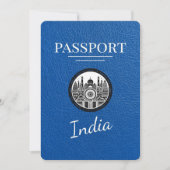 Royal Blue India Passport Bewaar de datum Save The Date (Voorkant)